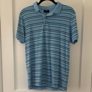 Men's Jeff Brighton Blue Striped Polo Golf Shirt